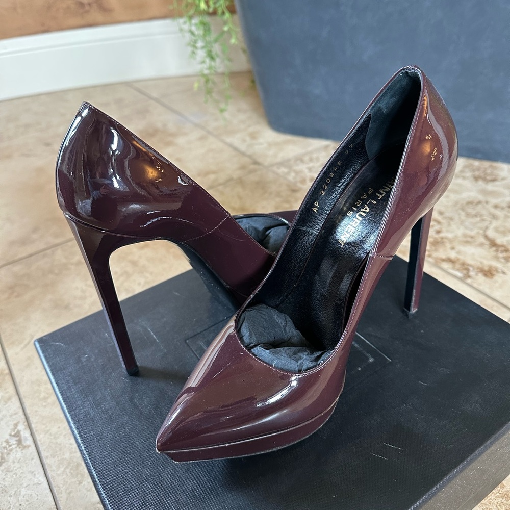 Plum Saint Laurent Heels
